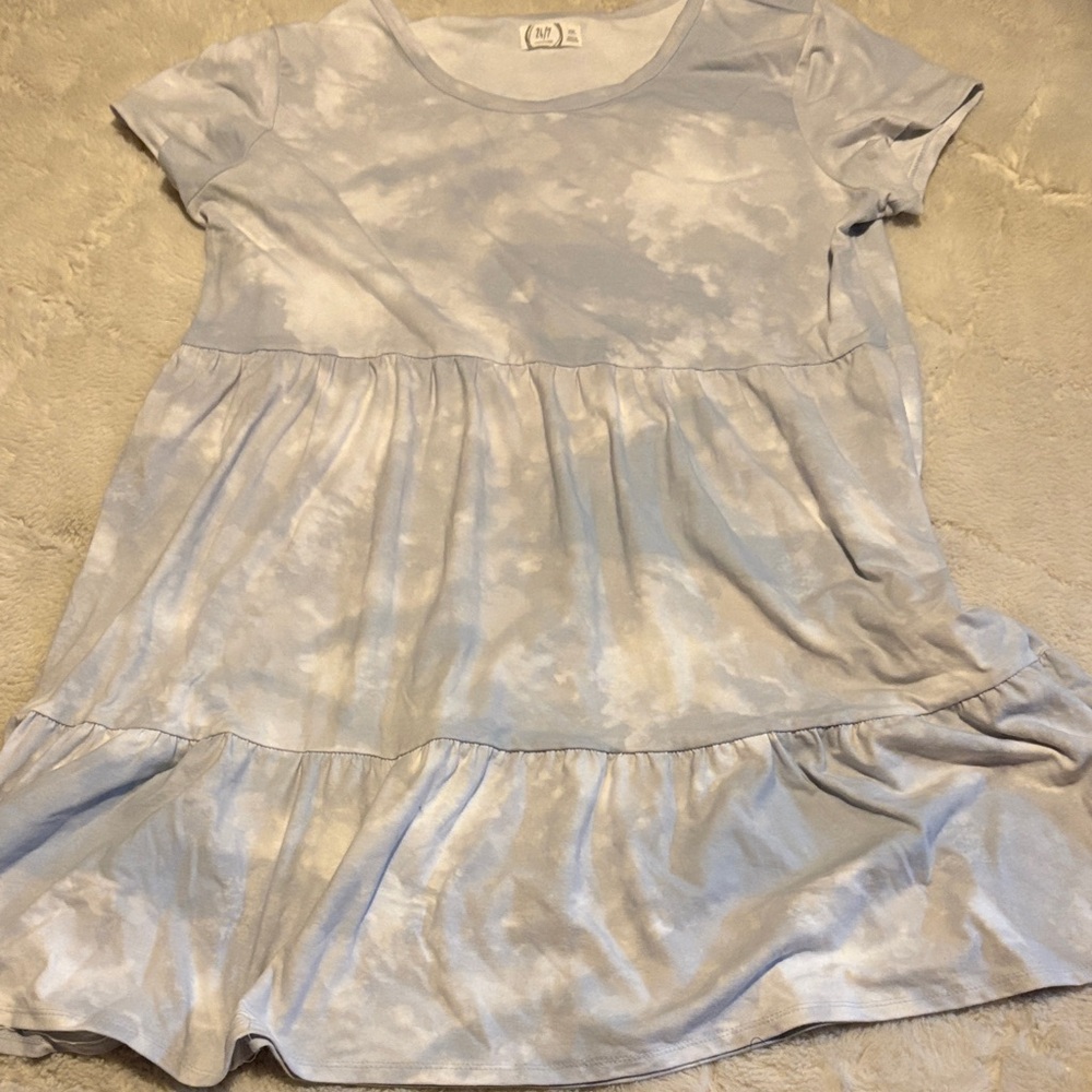 Maurices Light Blue Tie-Dye Dress